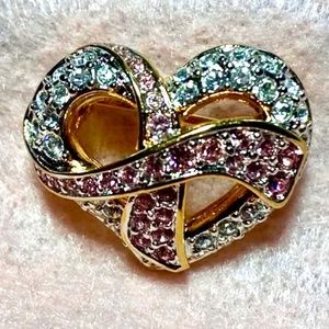 Swarovski Vintage Swarovski Crystal Breast Cancer Pin Brooch